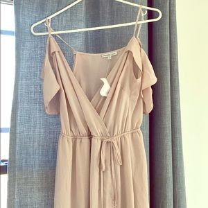 Blush pink crinkle look maxi